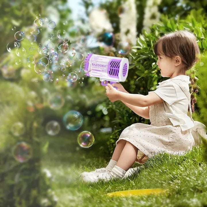 Bubble Gun for Kids | Bubble Machine 36 Holes Bazooka Bubble Gun with Bubble gun liquid | Electric Bubble Maker Toy with Low Price