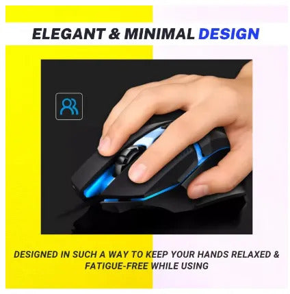 7 Colors LED Gaming Mouse - RGB BREATHING EFFECT - USB Wired Optical For PC / Laptop - Pro RGB 7 LED Sensor -