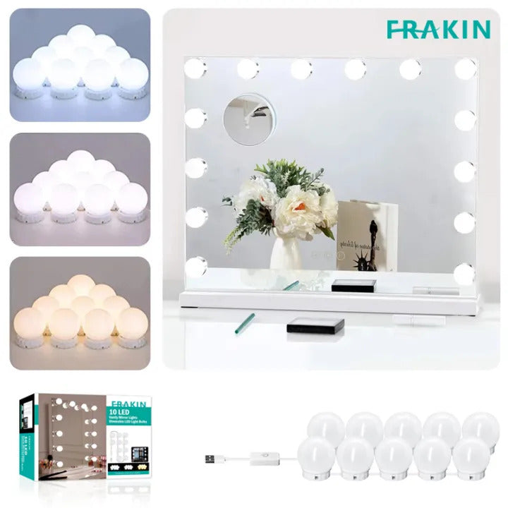 vanity Mirror Light LED Bulbs for Makeup Mirror Stand (10 Bulbs) vanity Mirror Light LED Bulbs for Makeup Mirror Stand (10 Bulbs)