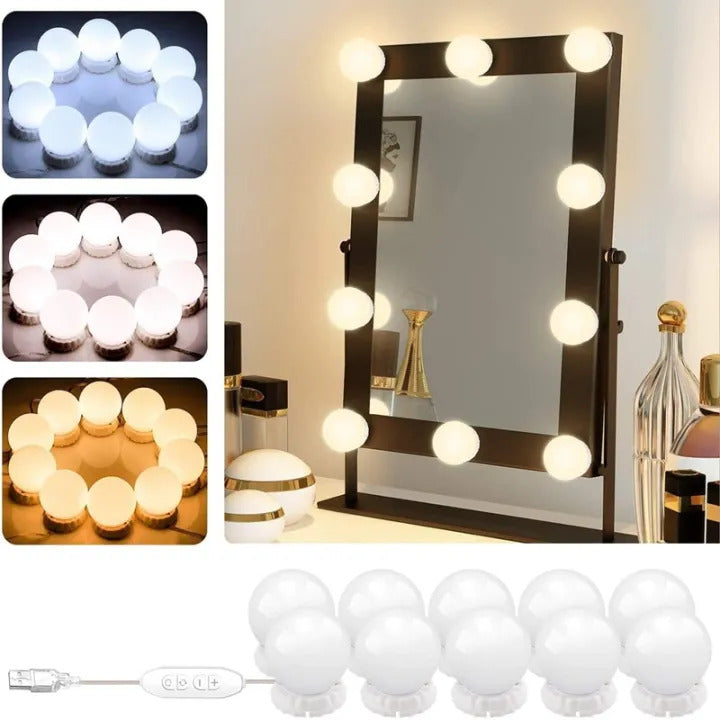 vanity Mirror Light LED Bulbs for Makeup Mirror Stand (10 Bulbs) vanity Mirror Light LED Bulbs for Makeup Mirror Stand (10 Bulbs)