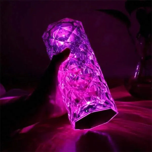 Crystal Lamp, Rose Light Diamond Lamp 16 Colors Changing with Remote Control | USB Charging Touch Control Sensor Lamp