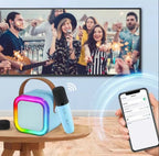 Mini K12 Wireless Dual Microphone With LED Lights Stereo Sound Speaker Portable Singing Speaker For Home Party No Ratings