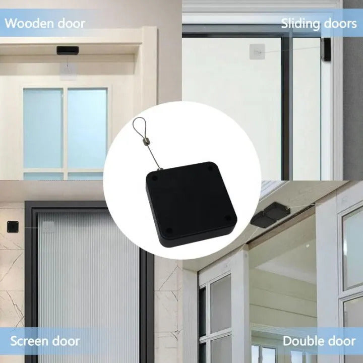 Automatic Pull Cord Door Closer Punch-free Automatically Close for Sliding Door Glass Door Sensor Closer